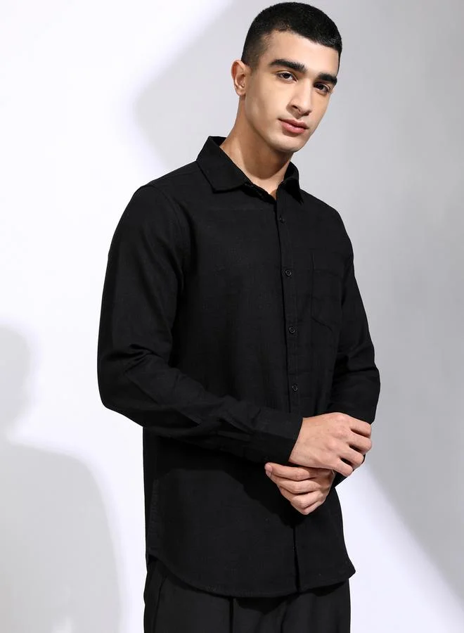 HIGHLANDER HIGHLANDER Regular Fit Collared Shirt with Pocket