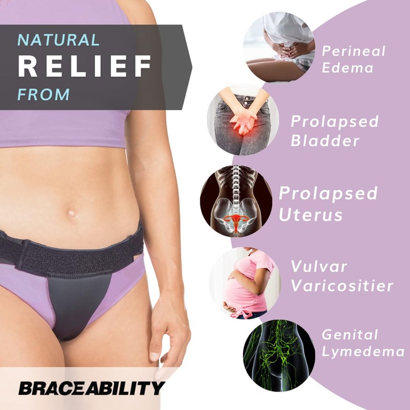 BraceAbility The Pelvic Pro Patented Prolapse Uterus Support Belt Girdle for Womenâ€™s Prolapsed for Dropped Bladder, Vulvar Varicosities, Postpartum Recovery, Symphysis Pubis Dysfunction Pain (M) - Image 4
