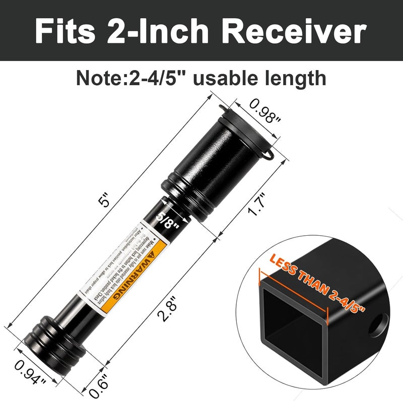 TOPSHINE Trailer Hitch Lock Black, Hitch Pin Lock with 5/8 Inch Diameter Anti-Theft Hitch Locking Pin for 2 Inch Receiver - Image 3