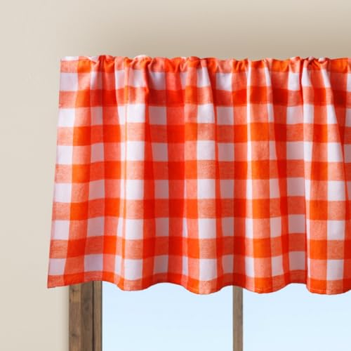 WOSIBO Buffalo Window Valences (Orange and White) - Image 3