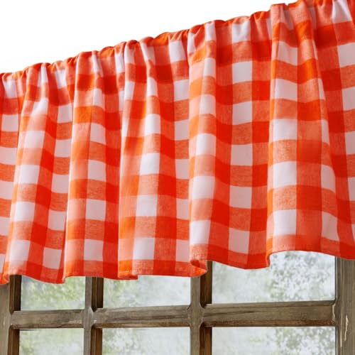 WOSIBO Buffalo Window Valences (Orange and White) - Image 4