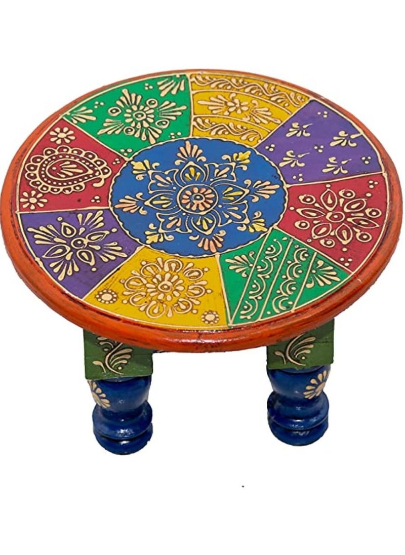 QUESERA PREMIUM QUALITY WOODEN HAND PAINTED STOOL  - Image 3
