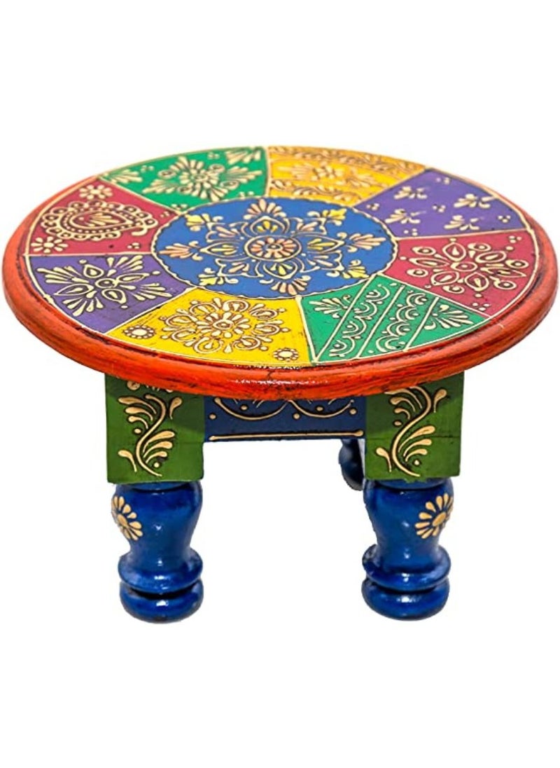 QUESERA PREMIUM QUALITY WOODEN HAND PAINTED STOOL  - Image 1