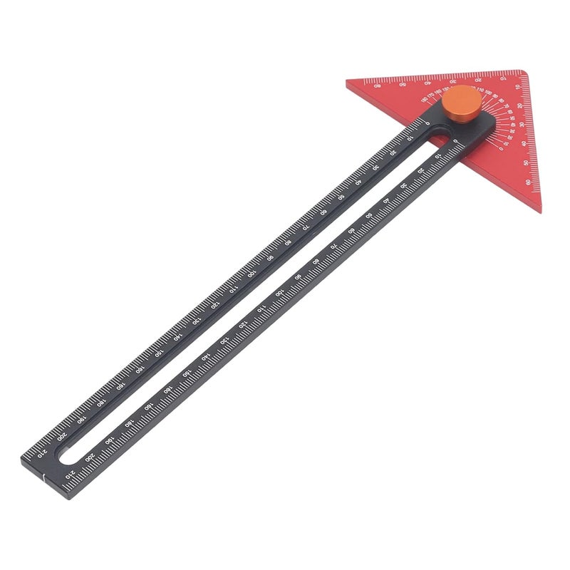 مسطرة أعمال خشب من سبائك الألومنيوم بمقياس إمبراطوري ومتري، قابلة للقياس بزاوية 180 درجة، متينة ومضادة للأكسدة - Image 3