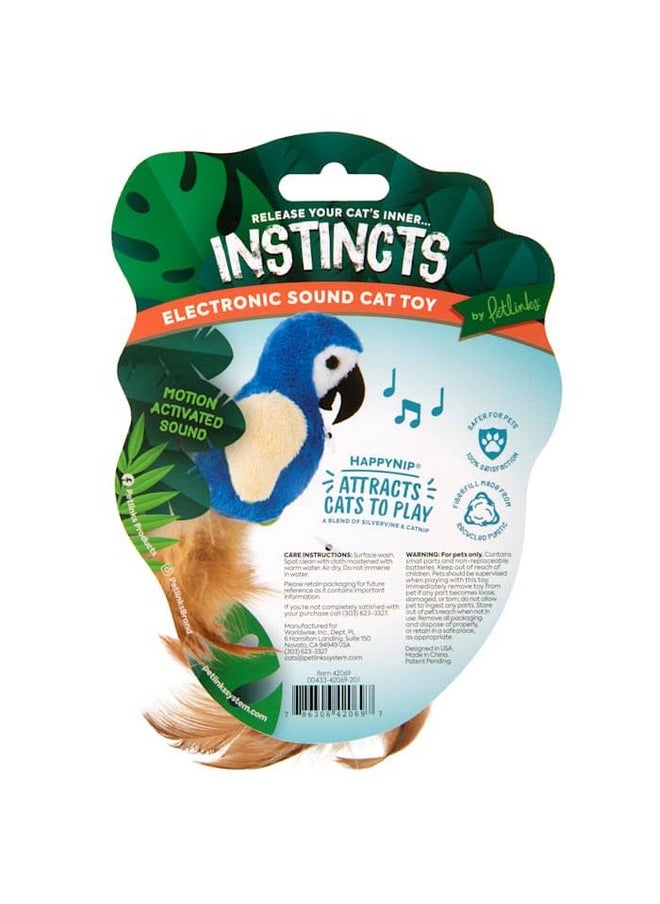 SmartyKat SmartyKat Instincts HappyNip Chatty Chirp Plush Electronic Sound Cat Toy, Contains Catnip & Silvervine - Blue, One Size  - Image 4