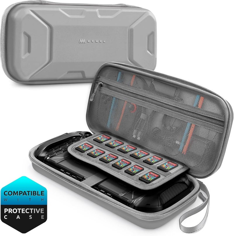 Mumba Carrying Case for Nintendo Switch 2 2025, [Plus Version] Portable Protective Travel Carry handbag Pouch for Blade/Titan Case [Large Capacity] (Gray) - Image 1