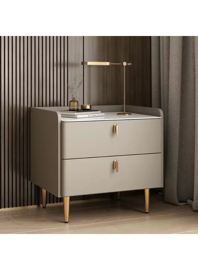 POWER Italian-style light luxury bedside table with 2 drawers, suitable for use in the living room and bedroom. - Image 1