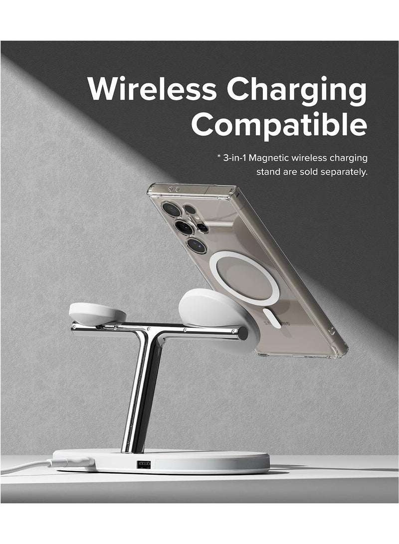 Fusion Magnetic [Compatible with MagSafe] Designed for Samsung Galaxy S24 Ultra Case, Transparent Shockproof TPU Bumper Sturdy Protective Phone Cover for Magnetic Accessories - Clear  - Image 4