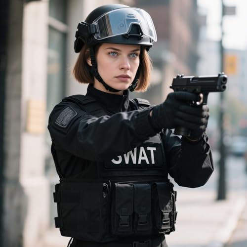 EMORBALS 2 Pack Swat Costume Accessory Set - Swat Patch for Vest, Jacket 10" x 3.5"&5" x 1.75"(Black) - Image 4
