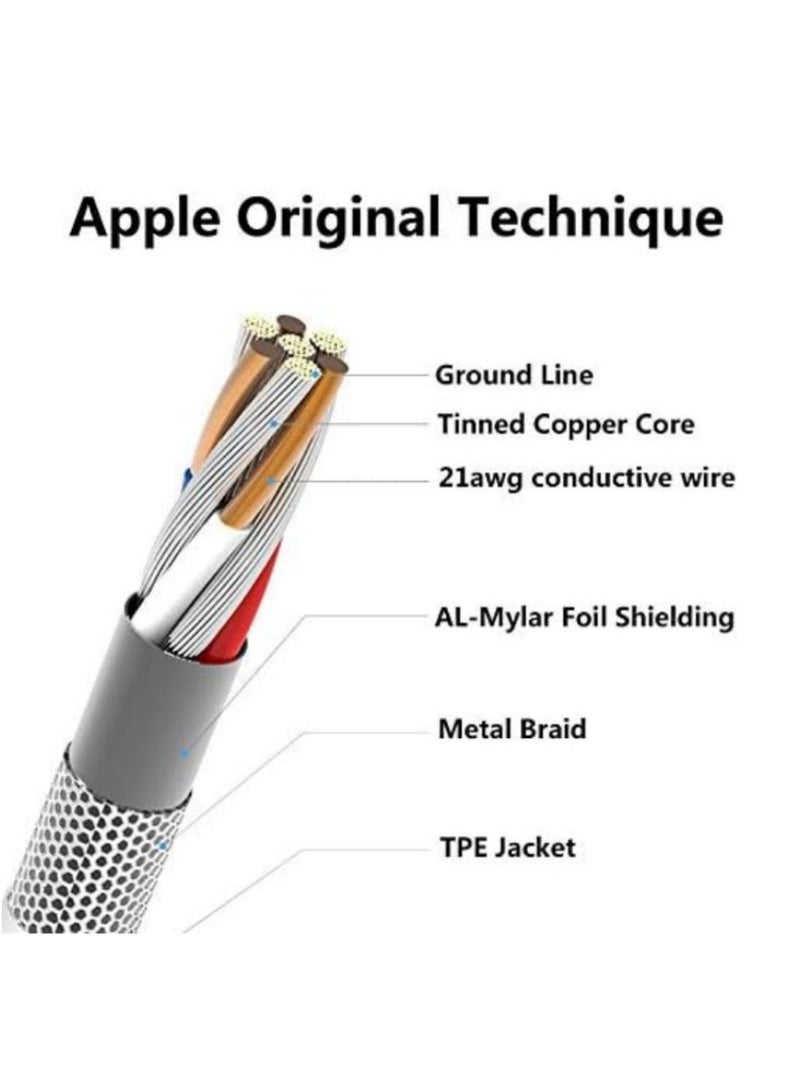 حزمة 4 شواحن كابل Lightning إلى USB متوافق مع آيفون 14/13 - Image 5