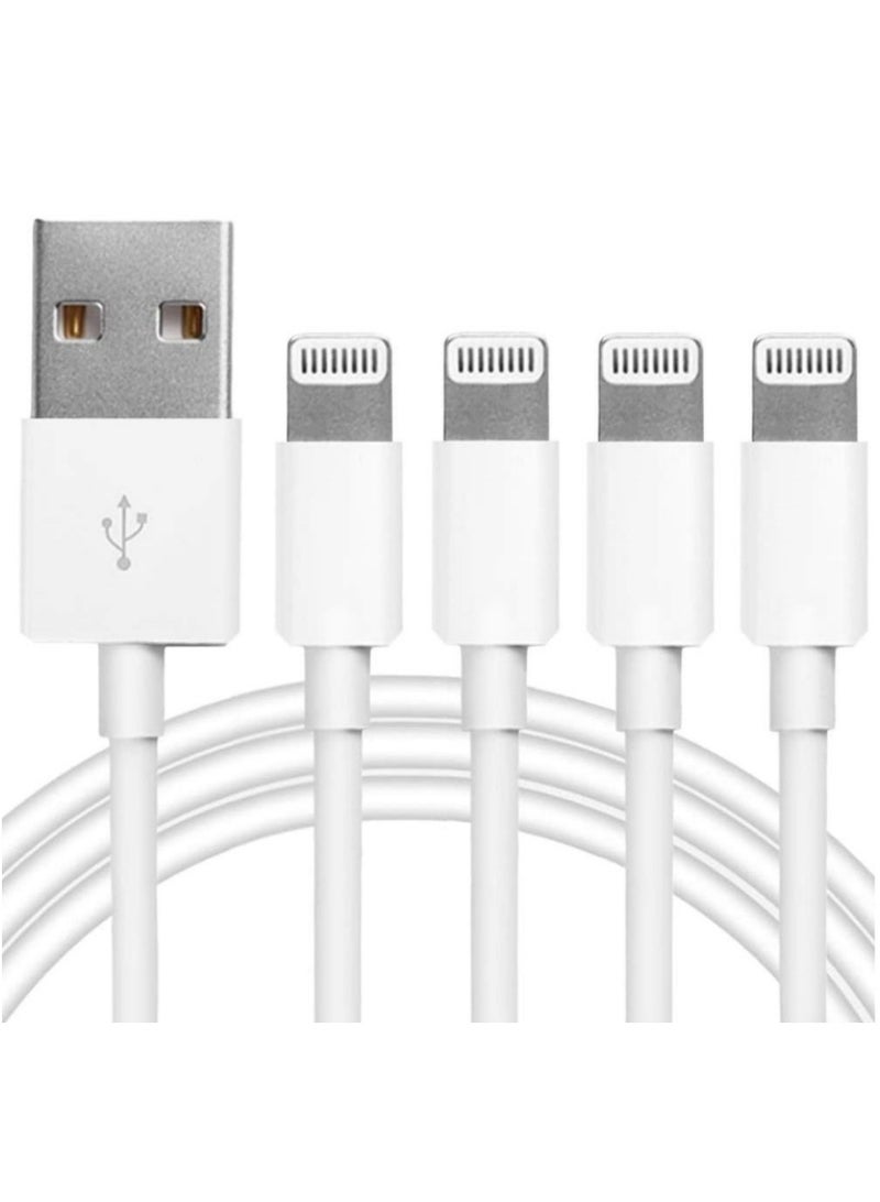 حزمة 4 شواحن كابل Lightning إلى USB متوافق مع آيفون 14/13 - Image 1