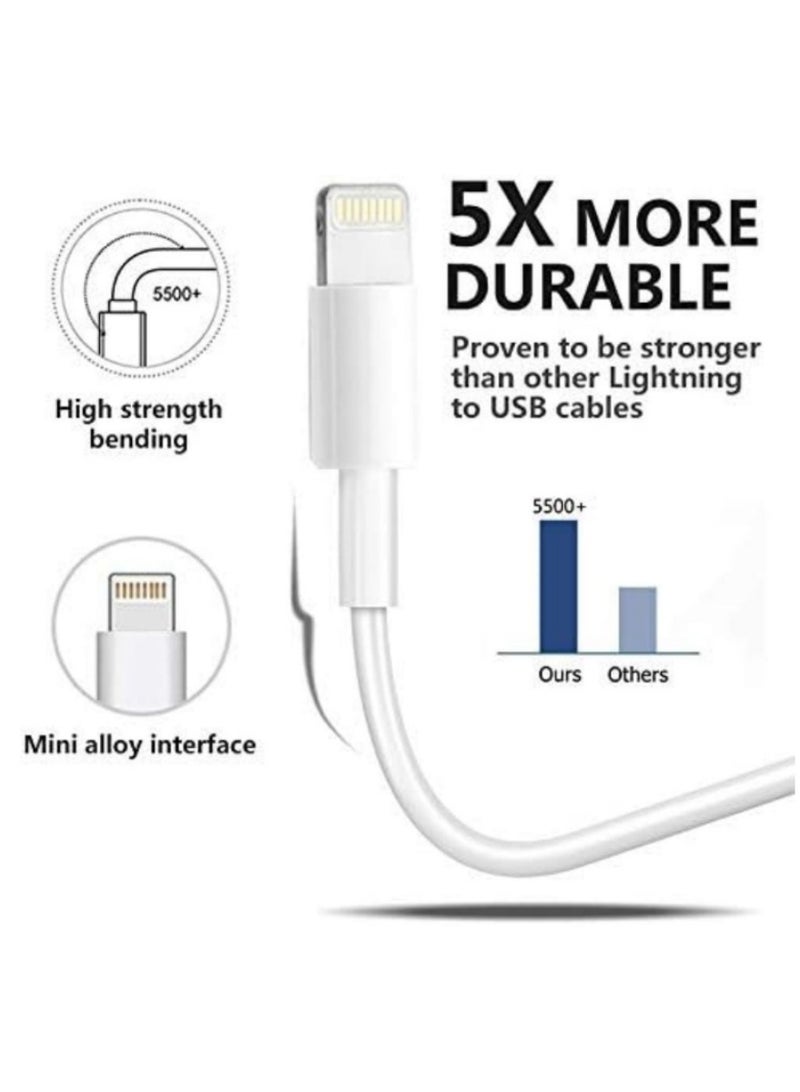 حزمة 4 شواحن كابل Lightning إلى USB متوافق مع آيفون 14/13 - Image 3