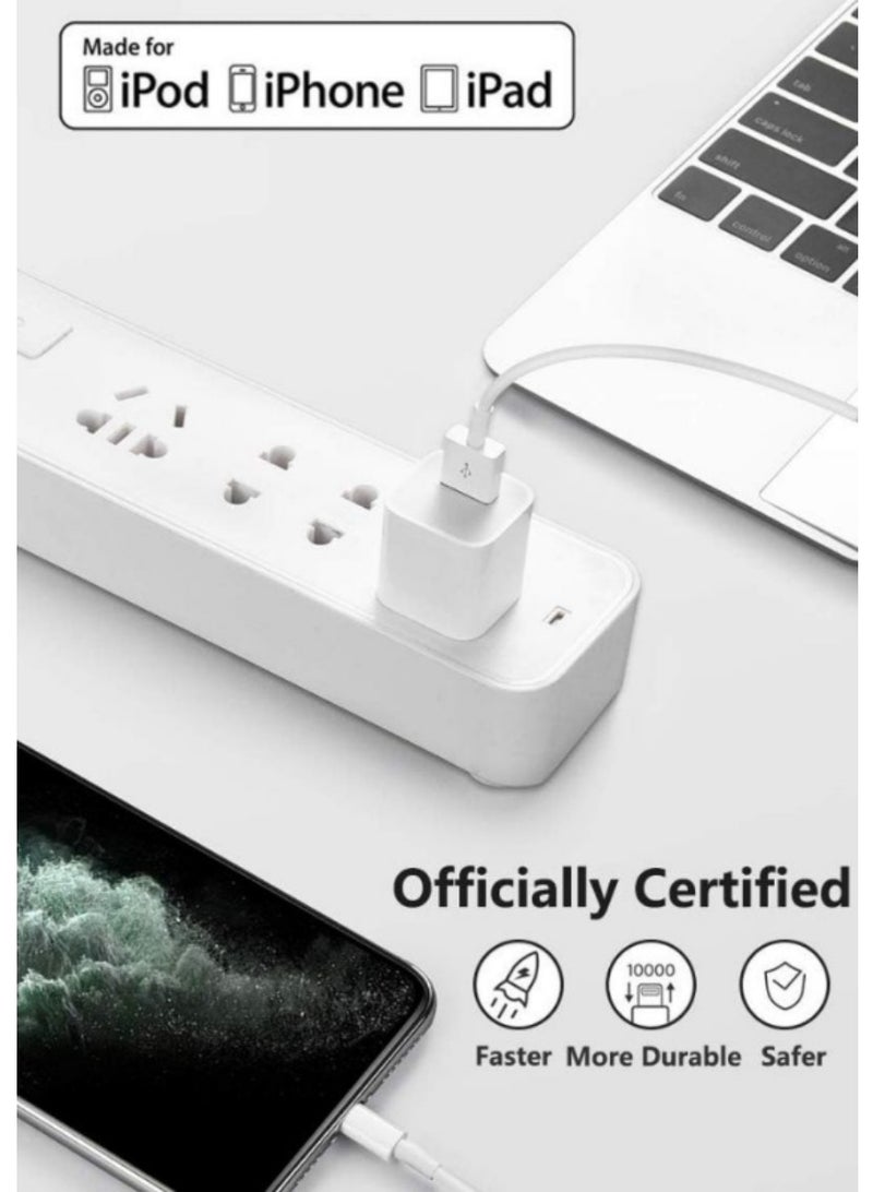 حزمة 4 شواحن كابل Lightning إلى USB متوافق مع آيفون 14/13 - Image 2