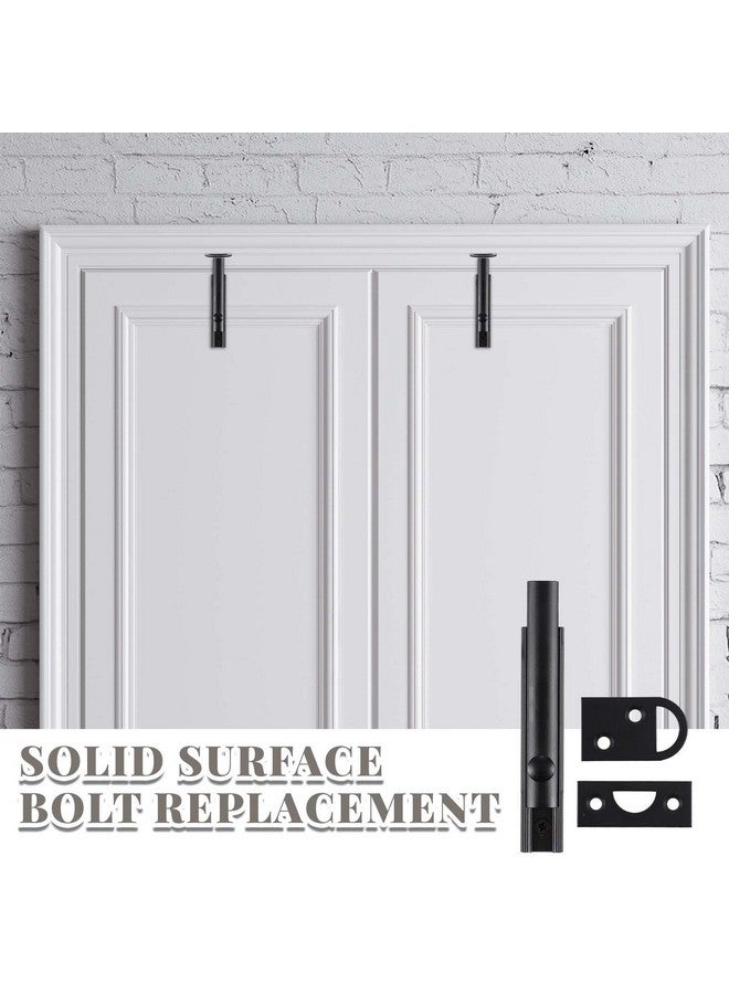 Lothee Lothee 4 Pcs Solid Brass Surface Bolt Door Slide Bolt Door Latches for Top of Door Slide Latch Lock (Matte Black,4")  - Image 5
