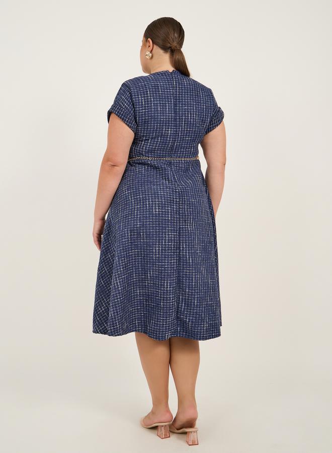 Styli Tweed V-Neck Dress  - Image 5