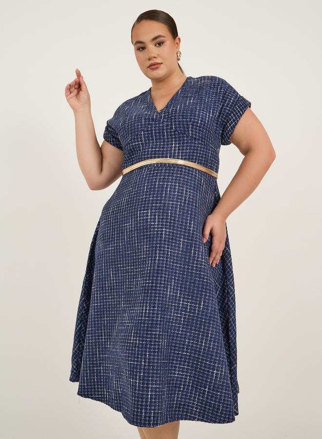 Styli Tweed V-Neck Dress  - Image 3