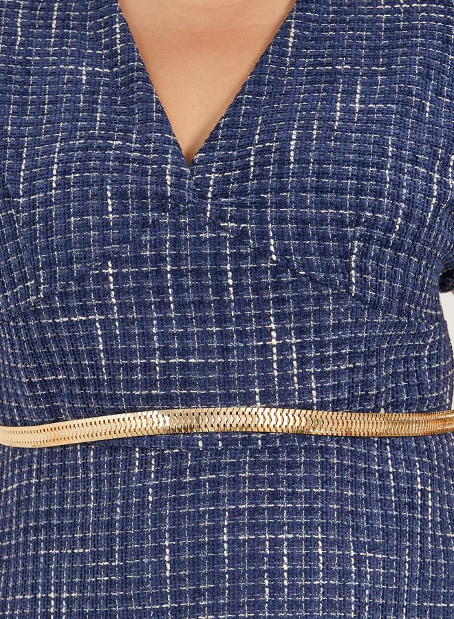 Styli Tweed V-Neck Dress  - Image 4