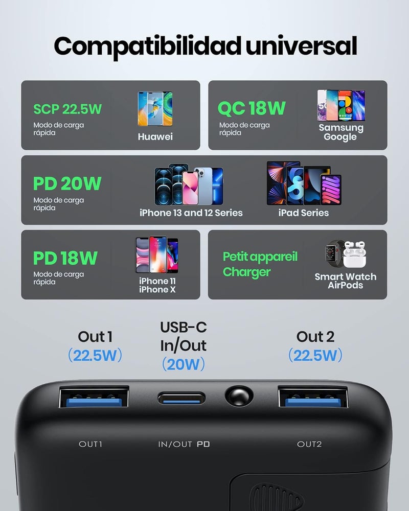 INIU Power Bank, 10000mAh Slimmest Fast Charging Portable Charger, 22.5W Battery Pack PD3.0 QC4.0, Powerbank USB C Input & Output Mobile Phone Charger for iPhone 17 16 15 14 Pro Max iPad Samsung etc - Image 5