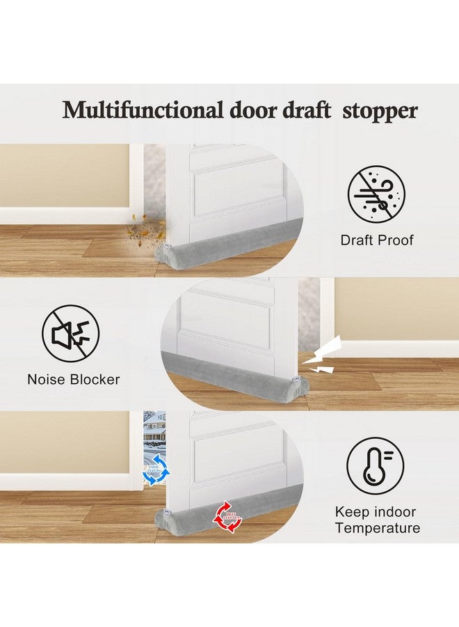 fowong Door Draft Stopper 32 Inch Adjustable Draft Stopper for Bottom of Door, Soundproofing 30" to 32" Noise Blocker Seal Large Gap up to 1.7"", Easy to Install, Grey - Image 4