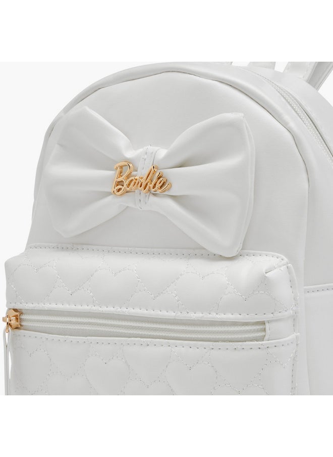 Barbie Girls Bow Applique Backpack with Zip Closure and Adjustable Strap  - Image 5