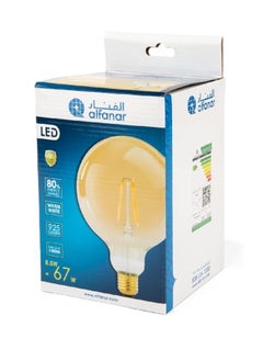 AL FANAR 8.5W 925 Lumen Energy Saving Filament Globe LED Bulb Warm White 10 x 6 x 6 cm LEDT-FK8WG2200K  - Image 4