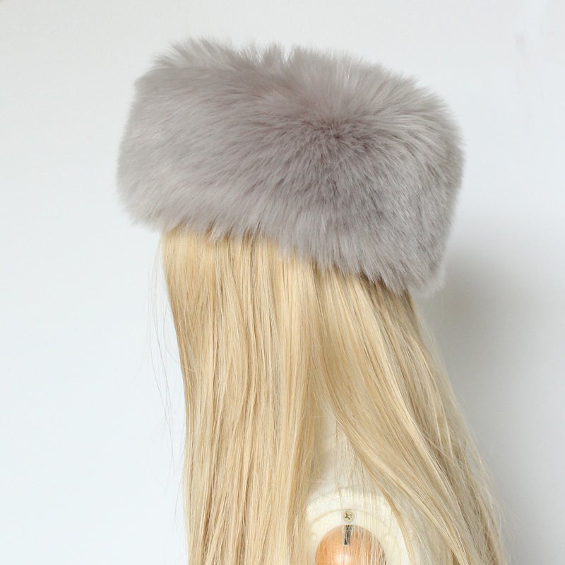 السيدات أزياء الشتاء الألوان الصلبة عقال عقال الحارة furheadband - Image 1