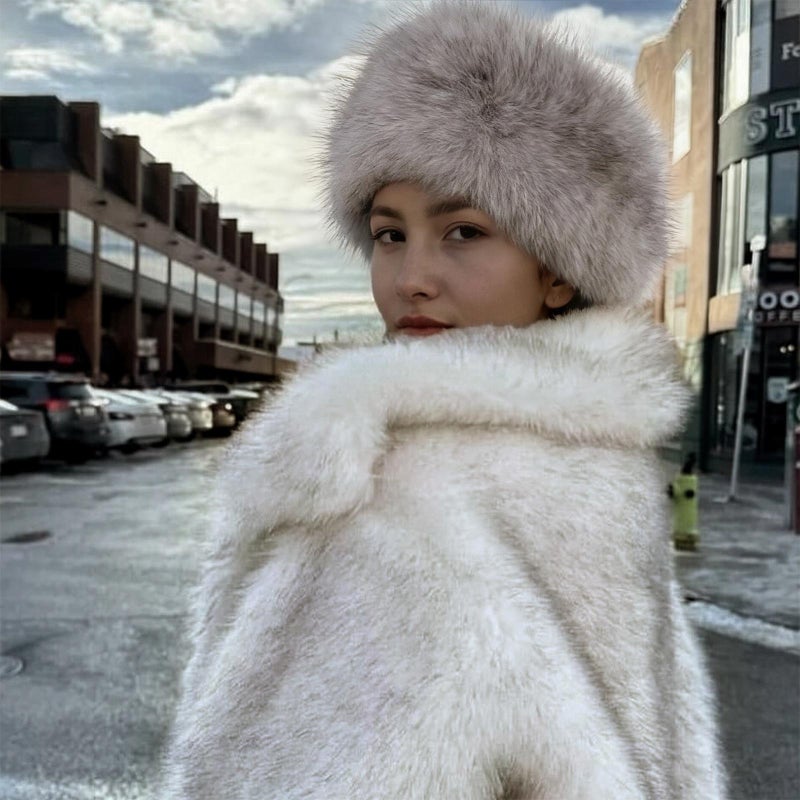 السيدات أزياء الشتاء الألوان الصلبة عقال عقال الحارة furheadband - Image 5