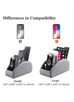 YAPISHI Tv Remote Control Holder With 5 Compartments,Pu Leather Remote Caddy/Box/Tray Bedside Table Desk Storage Organizer For Dvd, Blu-Ray, Media Player, Heater Controllers And Cosmetics Office Supplies  - Image 3
