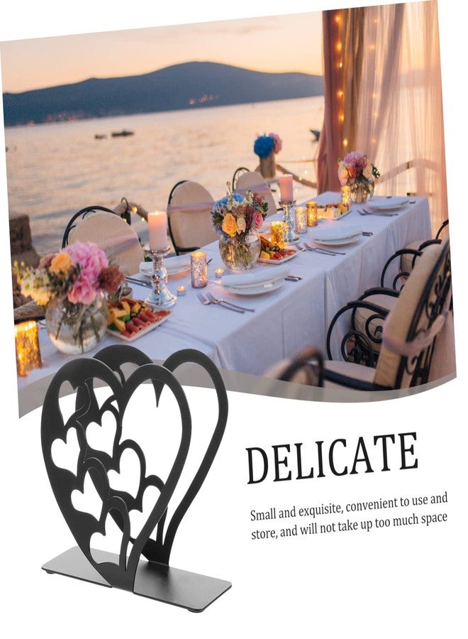 FONDOTIN Heart Shaped Napkin Holder Metal Tissue Dispenser Freestanding for Dining Table Kitchen and Bathroom Decorative Napkin Stand 4.72X3.93X1.57In - Image 2