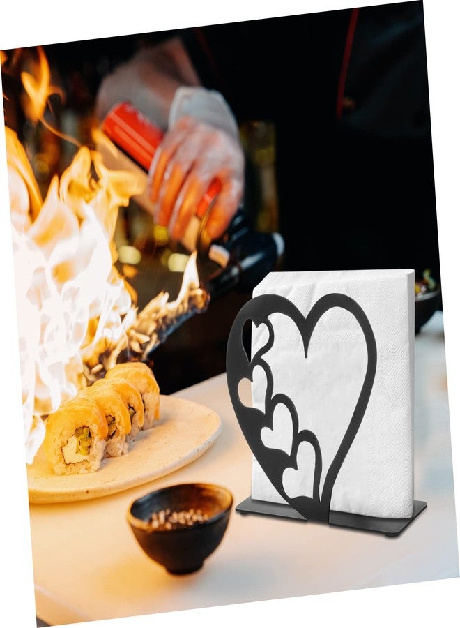 FONDOTIN Heart Shaped Napkin Holder Metal Tissue Dispenser Freestanding for Dining Table Kitchen and Bathroom Decorative Napkin Stand 4.72X3.93X1.57In - Image 4
