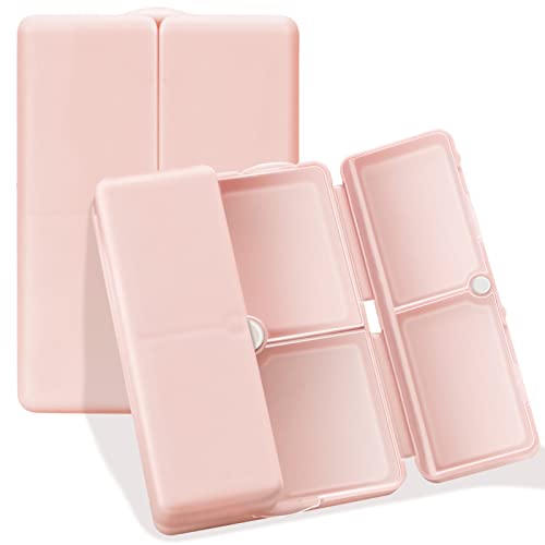 FYY Daily Pill Organizer, 7 Compartments Portable Pill Case Travel Pill Organizer,[Folding Design] Pill Box for Purse Pocket to Hold Vitamins,Cod Liver Oil,Supplements and Medication-Pink - Image 1
