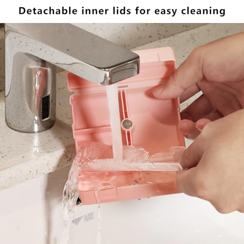 FYY Daily Pill Organizer, 7 Compartments Portable Pill Case Travel Pill Organizer,[Folding Design] Pill Box for Purse Pocket to Hold Vitamins,Cod Liver Oil,Supplements and Medication-Pink - Image 5