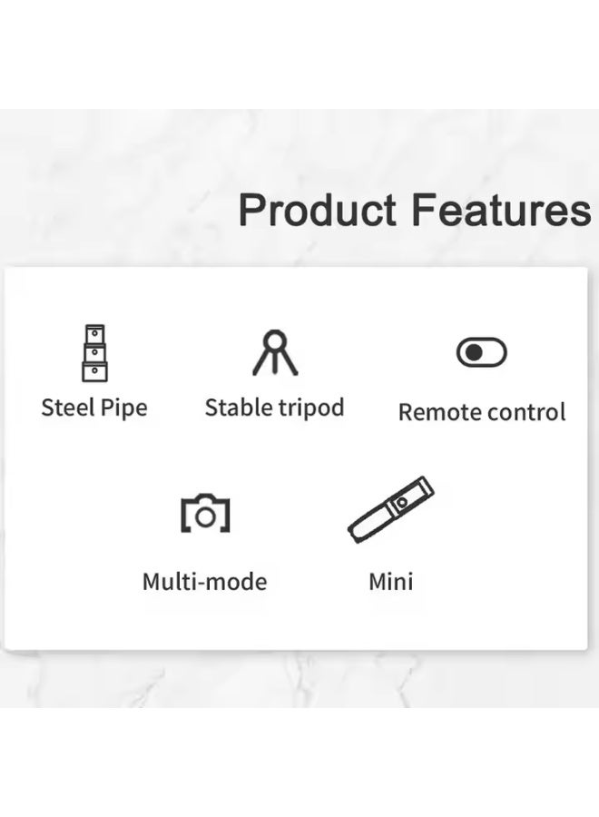 Multi-Function Wireless Bluetooth Selfie Stick with Remote Shutter – Foldable, Extendable Tripod Stand & Handheld Monopod – Lightweight 3-in-1 Selfie Stick with Phone Holder for Smartphones (500g) - Image 2