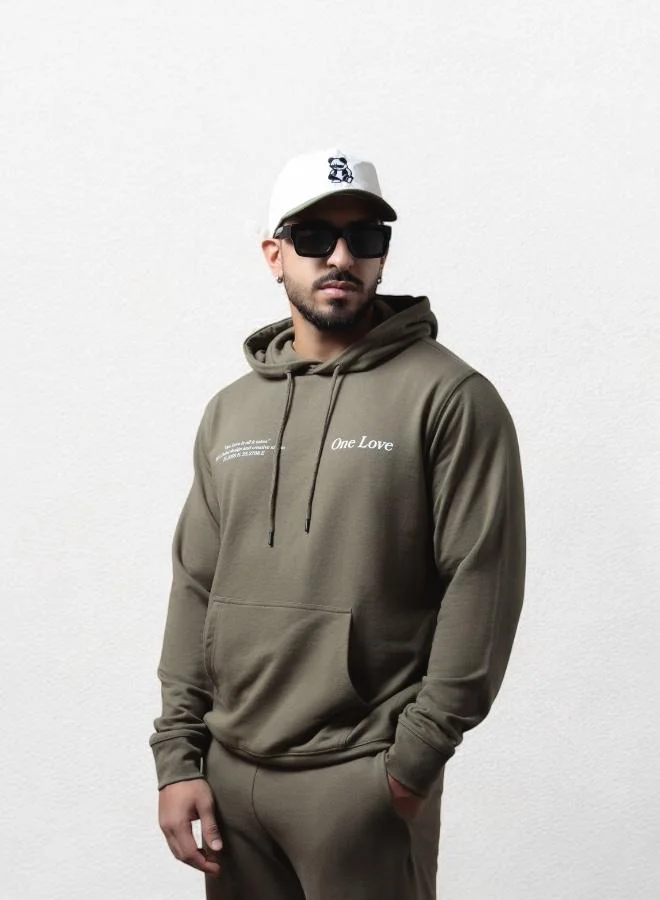 سأكتب لك رسائل One Love Olive Hoodie