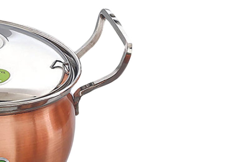 JVL وعاء طهي من الفولاذ المقاوم للصدأ مع غطاء ومقبض مجموعة 850 1300 2200 مل 3 قطع من النحاس الكامل للطهي مجموعة وعاء الطهي للمطبخ - Image 4