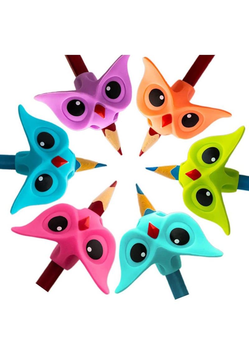 Excefore Pencil Grips, Owl Pencil Grips, 6 Pcs Writing Aid for Children, Pencil Grips for Children Handwriting Correction, Pen Grips with Ergonomic Design for Kids Finger for Kids, Adults, Preschoolers - Image 1