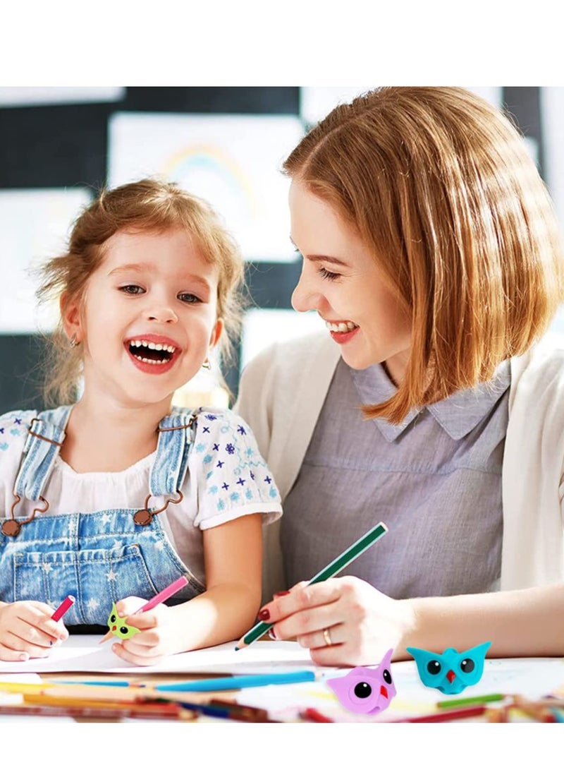 Excefore Pencil Grips, Owl Pencil Grips, 6 Pcs Writing Aid for Children, Pencil Grips for Children Handwriting Correction, Pen Grips with Ergonomic Design for Kids Finger for Kids, Adults, Preschoolers - Image 4