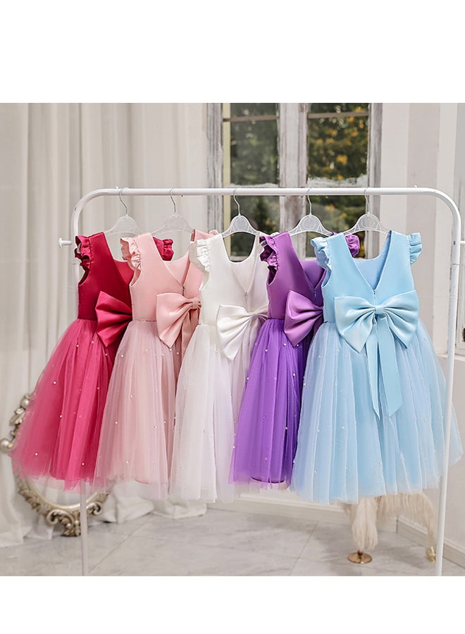 Girls Princess Puffy Dress Wedding Flower Girl Dress Children's Piano Performance costume Dress Host Costume Dress  - Image 3