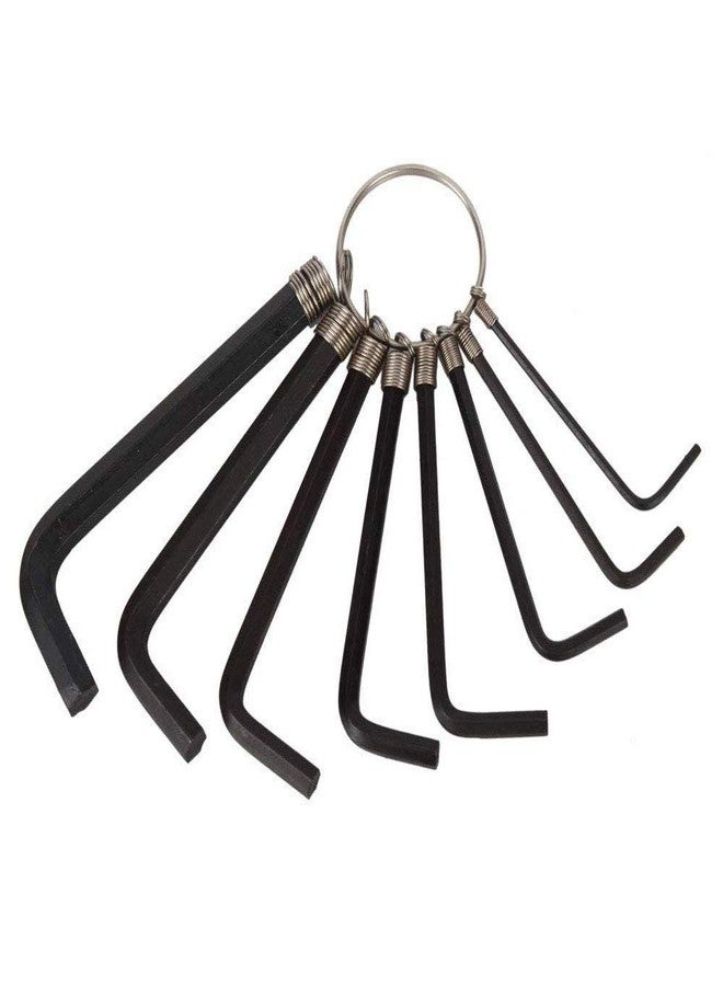 XMHF Hex Wrench Set With Key Ring Allen Wrench Bike Repair Tool L Shape Key chain Wrench Size 1.5mm 2mm 2.5mm 3mm 3.5mm 4mm 5mm 6mm Black - Image 4