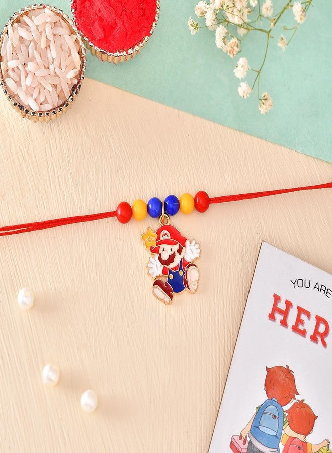 ascension Cute Cartoon Kids Rakhi For Girls & Boys Brother, Bhai Raksha Bandhan children's with You are My Hero Fridge Magnet Gift & Roli Tilak