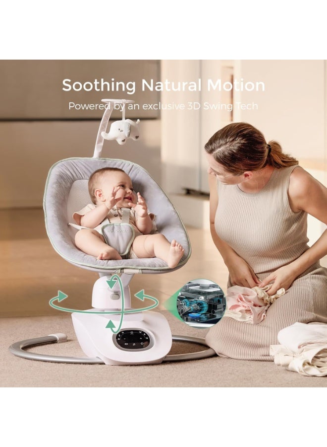 Momcozy CocoSway Electric 3D Motion Baby Rocker 6 Movements & 4 Levels Remote Control 8 Lullabies From Birth to 20lbs - Image 2
