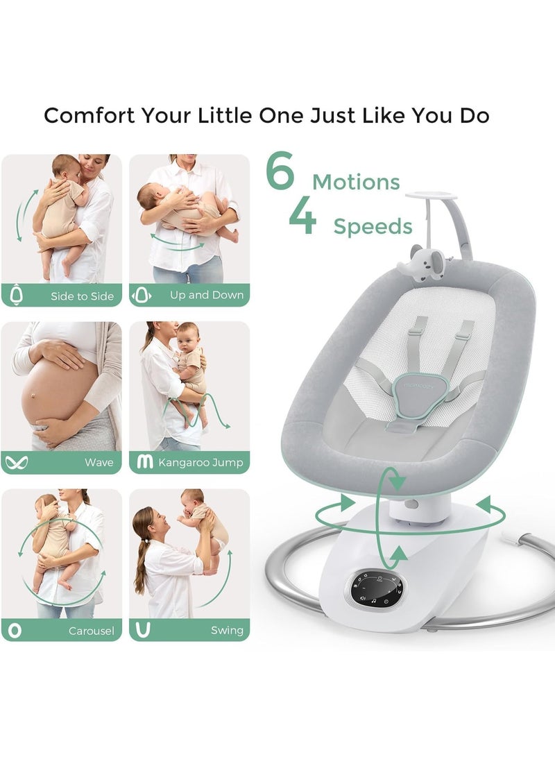 Momcozy CocoSway Electric 3D Motion Baby Rocker 6 Movements & 4 Levels Remote Control 8 Lullabies From Birth to 20lbs - Image 3