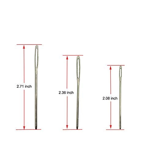 Vtete 9 Pieces Large-Eye Blunt Needles + 1 X Roll of 150 Yards 1.0 Lift Shade Cord - 3 Different Sizes Steel Yarn Knitting Sewing Needles with White Shade Blinds Pull String Rope - Image 2