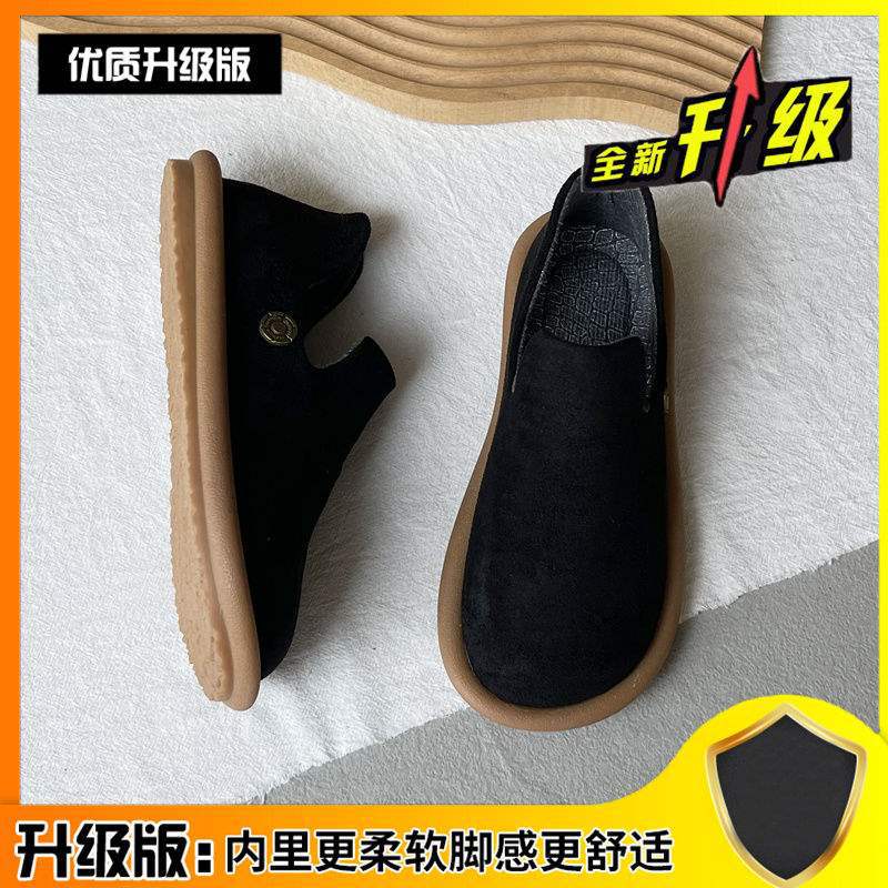 Artistic Mori Style Birkenstock Soft Sole Loafers 2025 Spring New Suede Casual Shoes Flat Mules - Image 1
