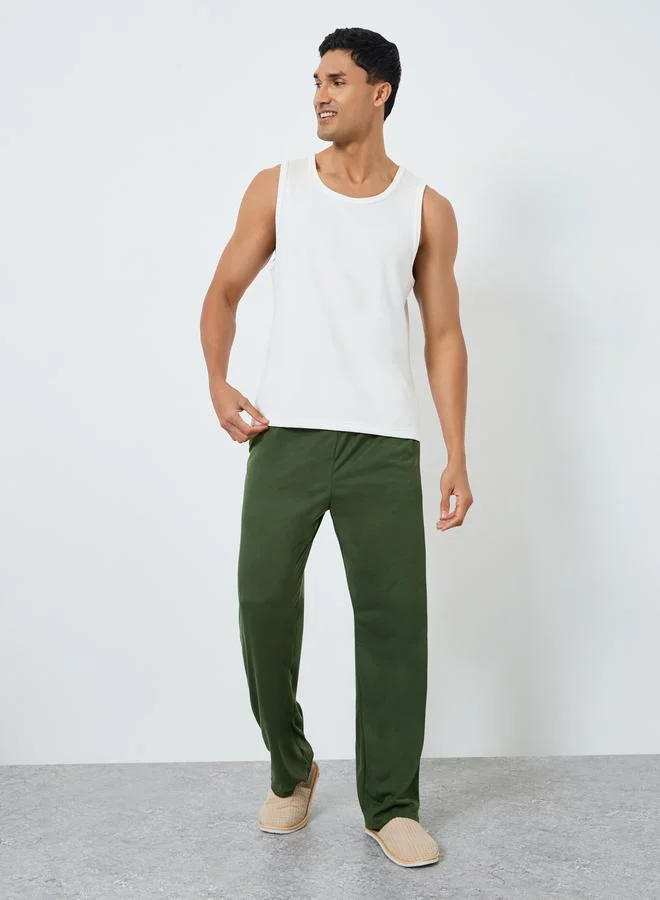 ستايلي بنطال بيجاما سادة بخصر مطاطي