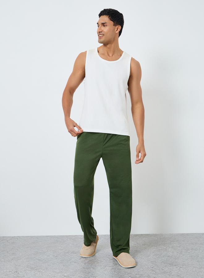 Styli Men Solid Pyjama with Elastic Waistband - Image 2