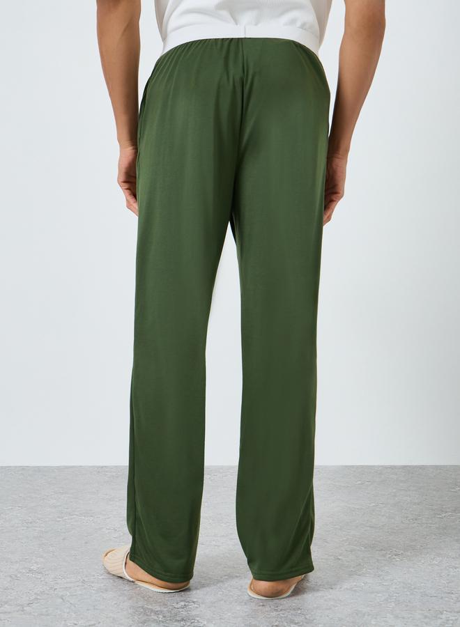 Styli Men Solid Pyjama with Elastic Waistband - Image 4