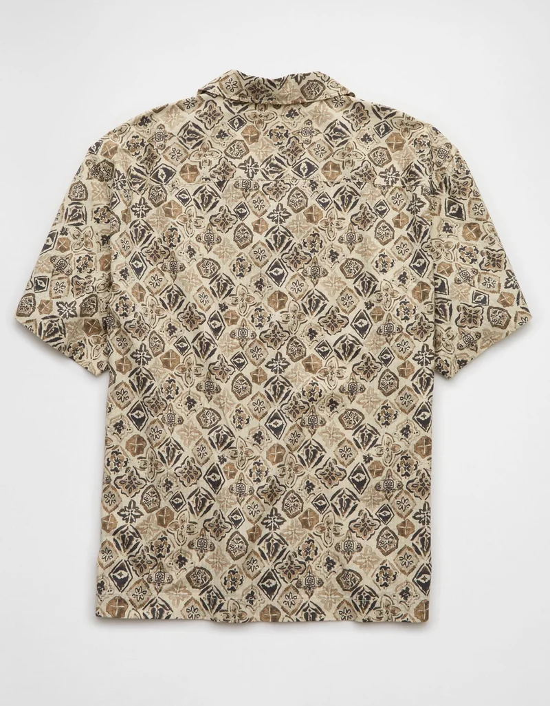 AE Printed Button-Up Poolside Shirt