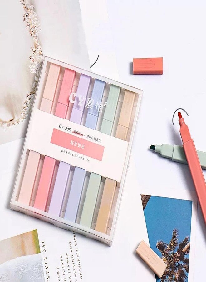 PXBQ Aesthetic Cute Highlighters Bible Highlighters Chic Modern Minimal Pastel Tip Highlighters Pen Soft Chisel Marker Pens for journaling Note Office School Stationary (6 Pcs Aesthetic Highlighter) - Image 1