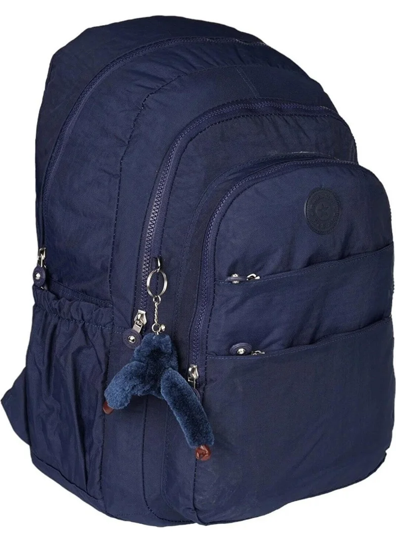 ريلاكسن Crinkle Water Repellent Fabric 5 Compartment Accessory School Backpack RLX1625-NAVY